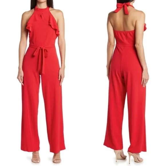 bebe Pants - bebe Halter Neck Jumpsuit